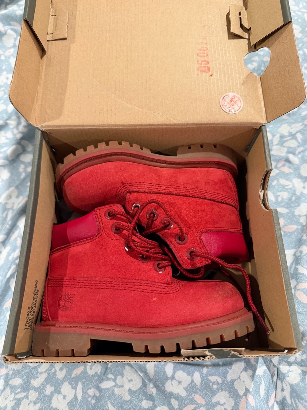 Timberland Red Toddler Lace-Up Boots